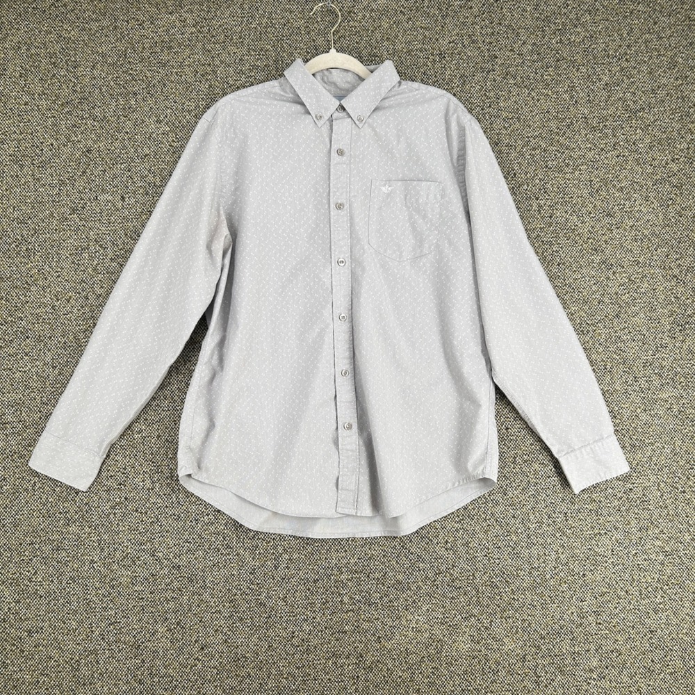 Dockers Classic Fit Geometric Print Cotton Blend Stretch Shirt Large
